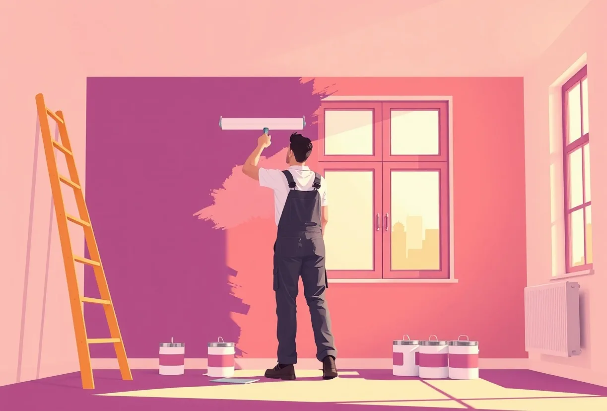 Peintre Parthenay 79200 en intervention sur un chantier