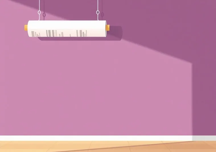 Pose de papier peint, rouleau et brosse à maroufler